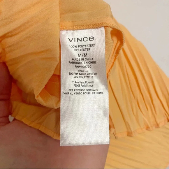 NWT Vince Crushed Double V-Neck Tank - Accordion Pleat Crepe Blouse Top - Picture 6 of 6